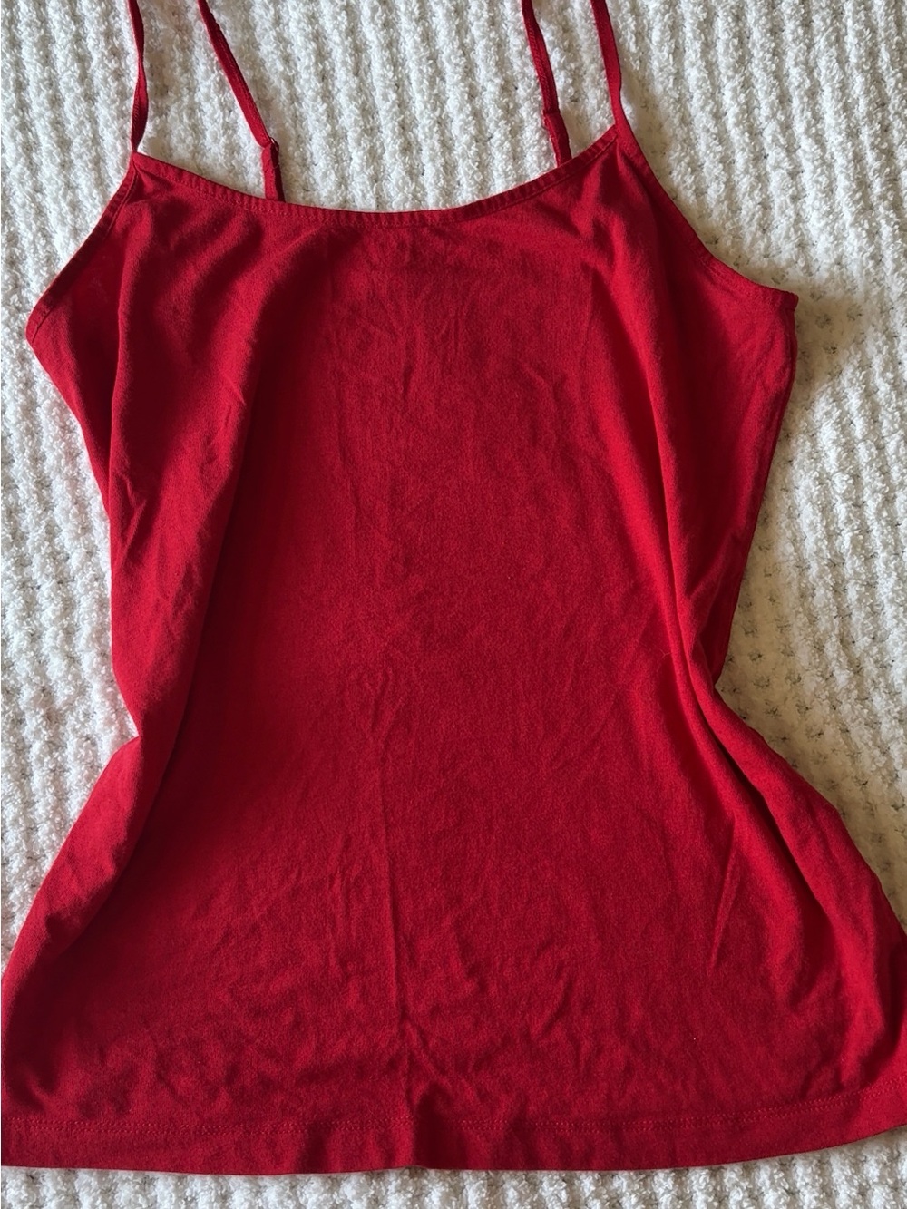 Red Spaghetti Strap Women's Tank Top